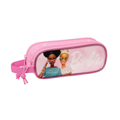 Trousse Safta Barbie 2 Compartiments — Rose & Blanc - Librairie Oxford City