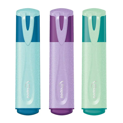 ✨ Maped Marqueurs Fluo Glitter x3 🌈 – Édition Pailletée 💜💙💚