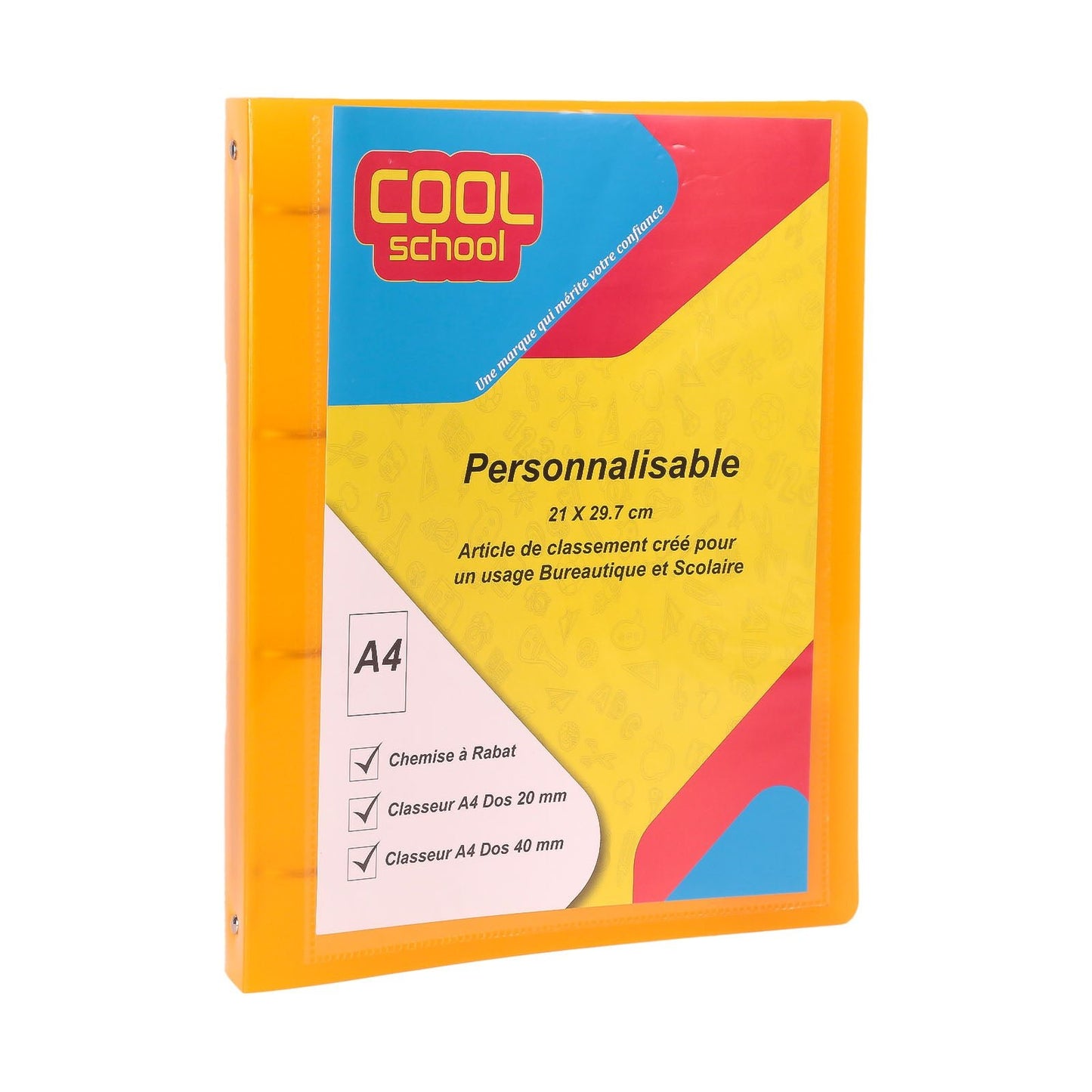 Classeur 4 Anneaux PP Glossy A4 40mm Personnalisable — Cool School - Librairie Oxford City