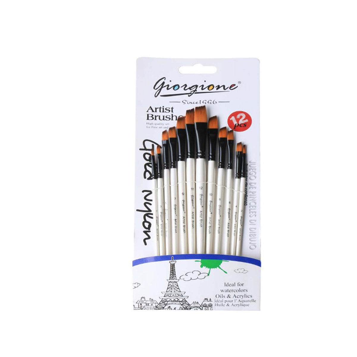 Giorgione — Pochette 12 Pinceaux Assortis G-6012A - Librairie Oxford City
