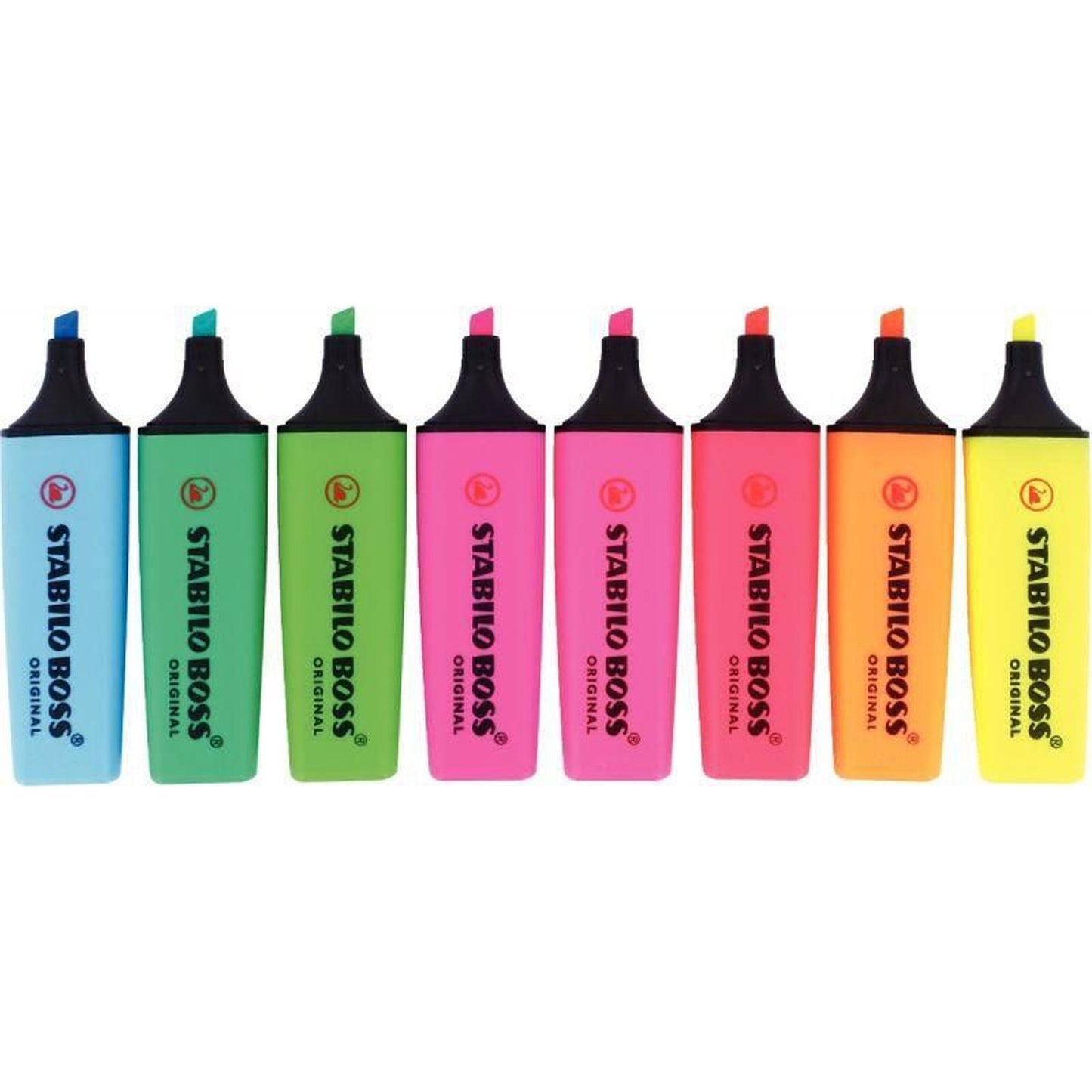 ⚡ STABILO BOSS ORIGINAL – Pochette Fluo Max (x8) 💛🧡💗💚💙💜❤️💎 - Librairie Oxford City