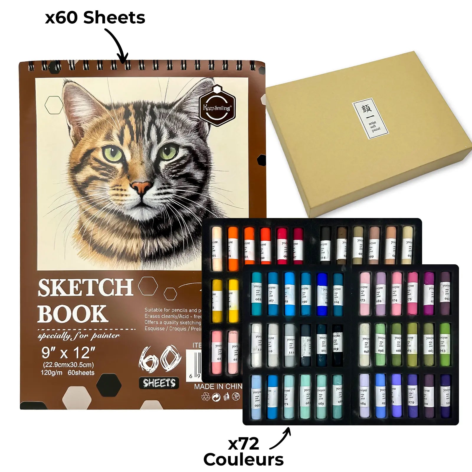 Pack Dessin & Illustration Complet – Sketch A3 + Fusain, Crayons & Pastels (4 Packs au choix) - Librairie Oxford City
