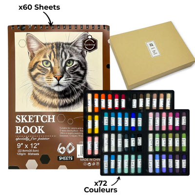 Pack Dessin & Illustration Complet – Sketch A3 + Fusain, Crayons & Pastels (4 Packs au choix) - Librairie Oxford City