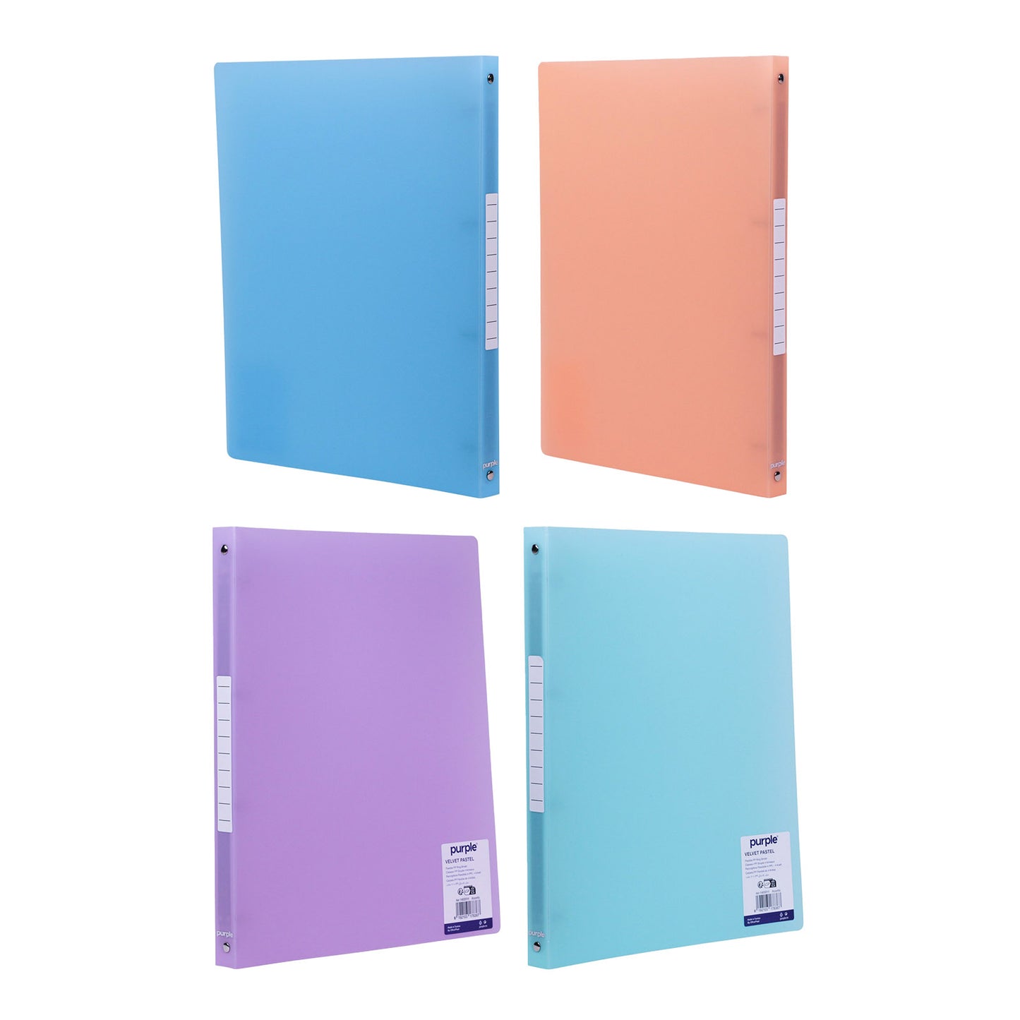 Classeur PP Souple Purple Velvet Pastel A4 Dos 20mm – 4 Anneaux – Assortis - Librairie Oxford City