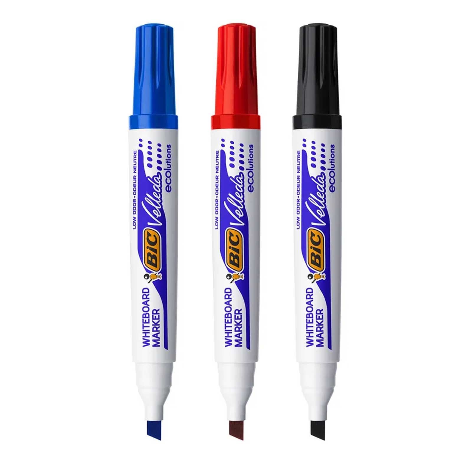 Marqueurs pour tableau blanc effaçables à sec BIC Velleda 1751 ECOlutions, pointe biseautée moyenne - Librairie Oxford City