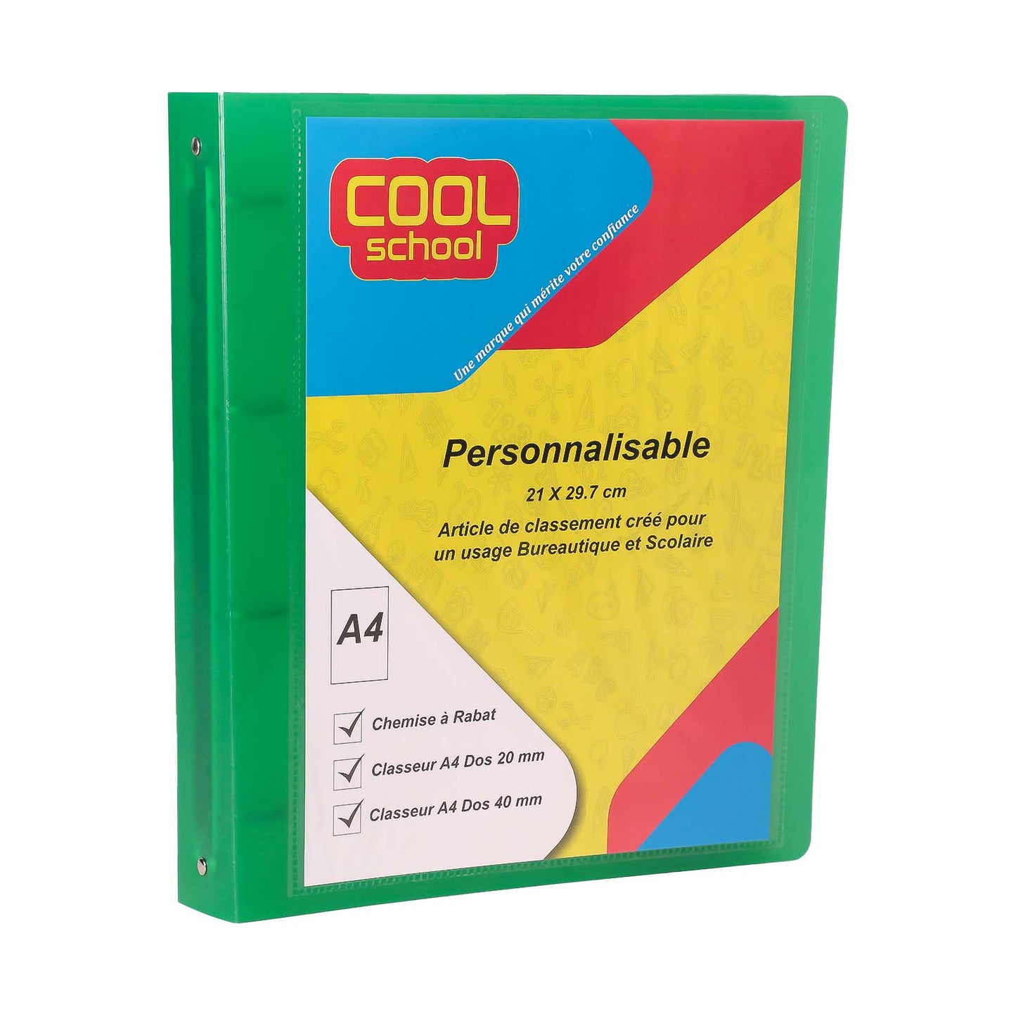 Classeur 4 Anneaux PP Glossy A4 40mm Personnalisable — Cool School - Librairie Oxford City