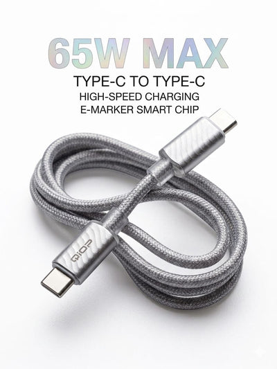 Câble Chargeur Qiop Type - C 65W Blanc - Librairie Oxford City