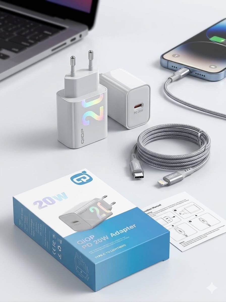 QIOP CHARGEUR PD 20W PD Type - C TO LIGHTNING - Librairie Oxford City