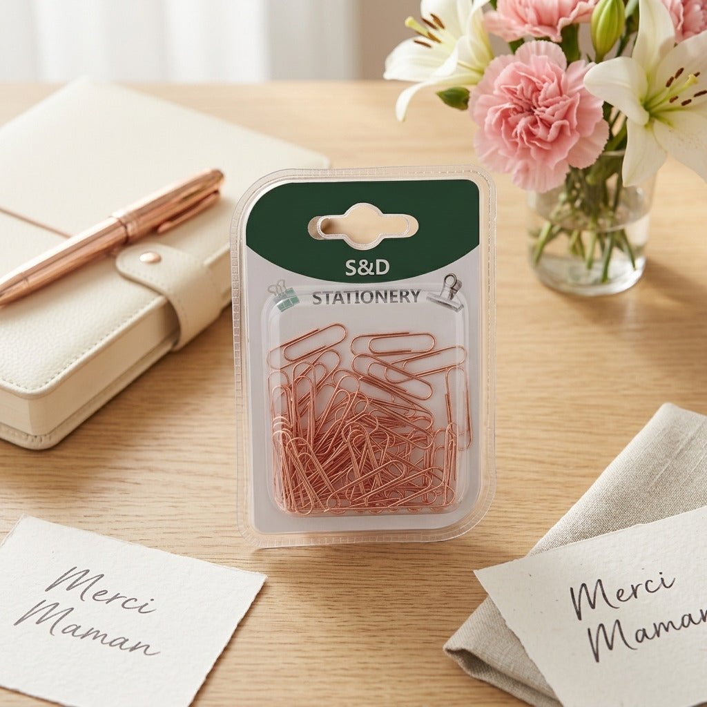 Pack Bureau Élégant Noir & Or Rose — 5 Pièces Premium - Librairie Oxford City