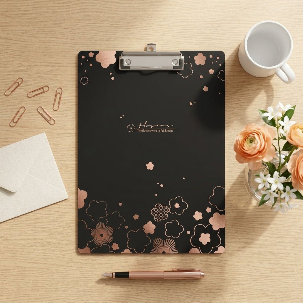 Pack Bureau Élégant Noir & Or Rose — 5 Pièces Premium - Librairie Oxford City