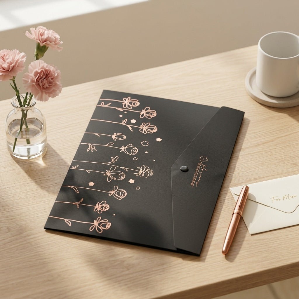 Pack Bureau Élégant Noir & Or Rose — 5 Pièces Premium - Librairie Oxford City