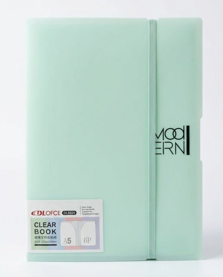 Chemise à Coin Clear Book A5 12 Positions — Vert / Rose / Violet - Librairie Oxford City