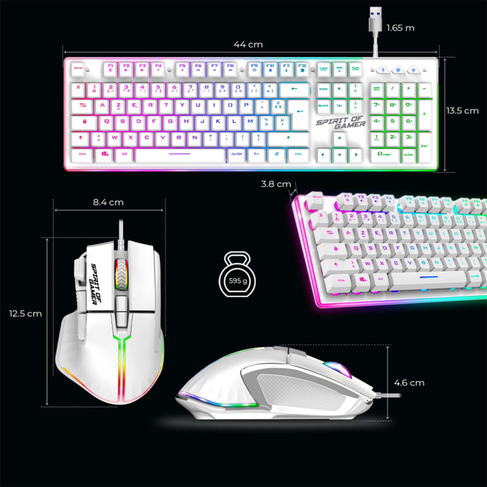 Clavier et Souris ULTIMATE 600 ARTIC RGB - Librairie Oxford City