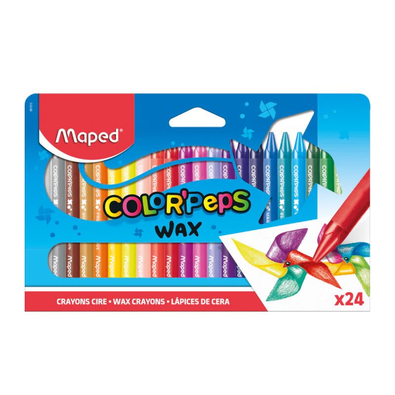 Maped - Crayon de Cire Color'Peps Wax, Étui Carton de 24 - Librairie Oxford City