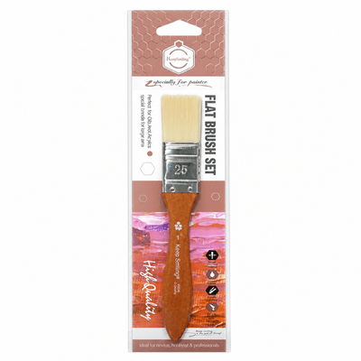 KeepSmiling Pinceau Plat N.25 — Manche en Bois - Librairie Oxford City