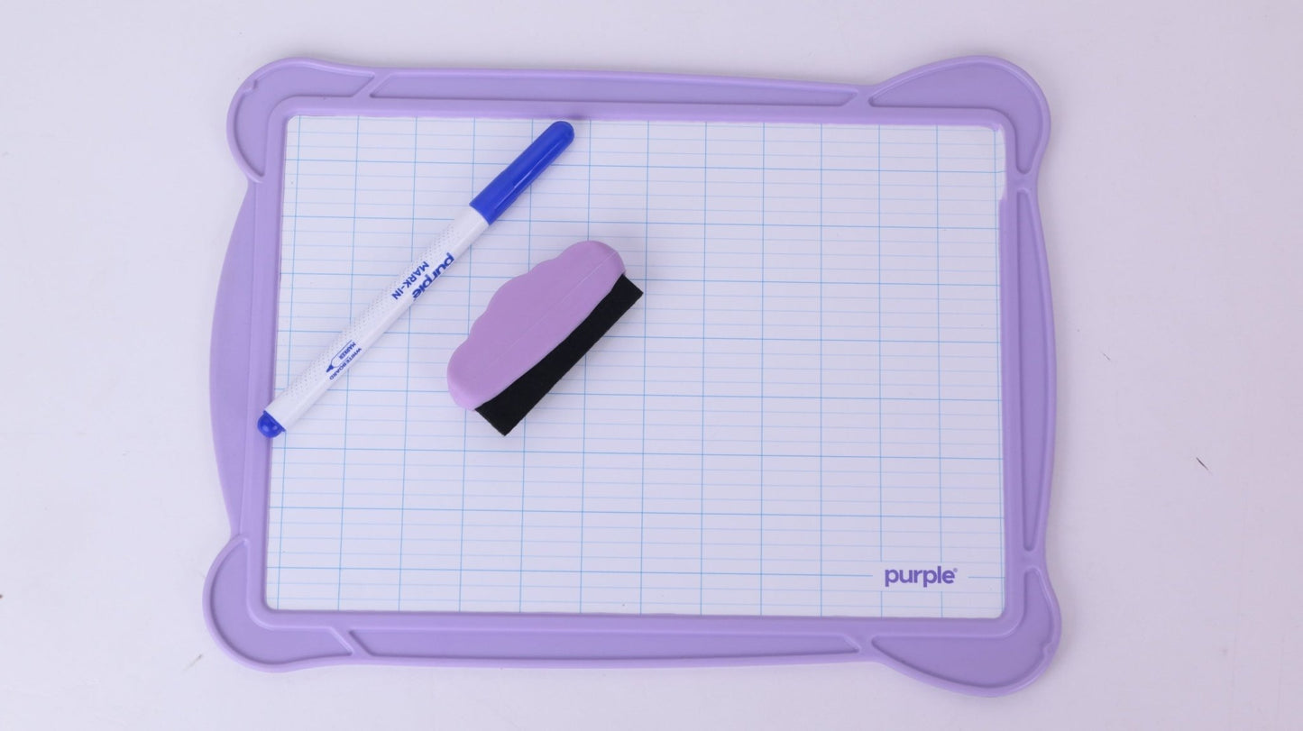 Ardoise Effaçable Purple avec Lignage Seyès — Pack Stylo + Brosse - Librairie Oxford City