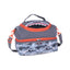Sac à déjeuner isotherme enfant motif requin gris et orange avec bandoulière