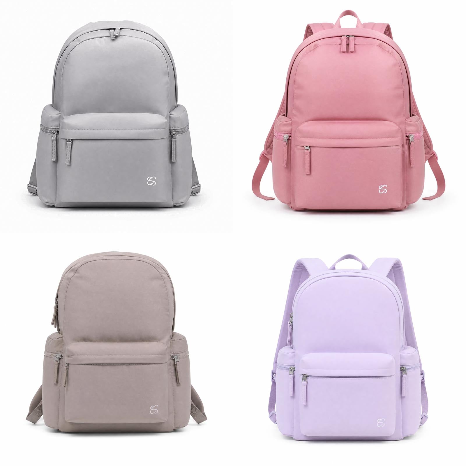 Sac à dos scolaire Cool School rose avec poche avant, poches latérales et poche arrière zippées