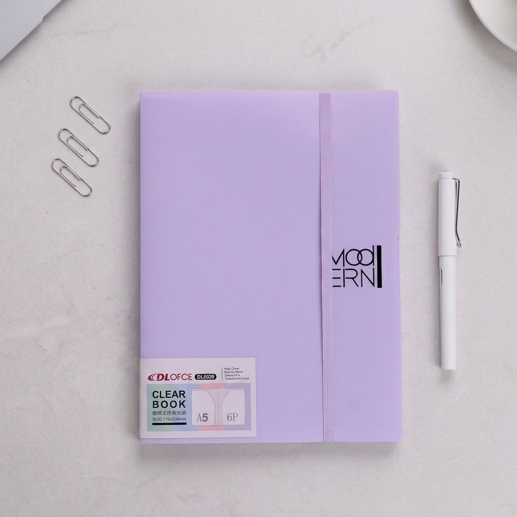 Chemise à Coin Clear Book A5 12 Positions — Vert / Rose / Violet - Librairie Oxford City