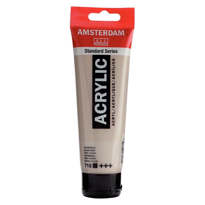 Acrylique Amsterdam 120 ml - Gris Chaud - Librairie Oxford City