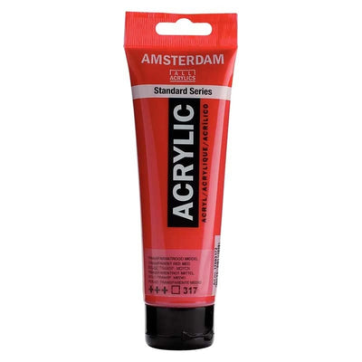 Acrylique Amsterdam 120 ml - Rouge Transparent - Librairie Oxford City