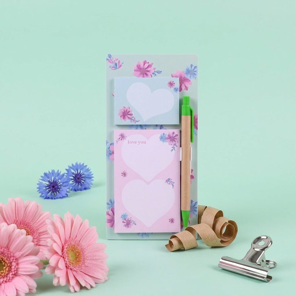 Bloc - Notes Aimanté avec Stylo (20x10cm) (6 modèles floraux) - Librairie Oxford City