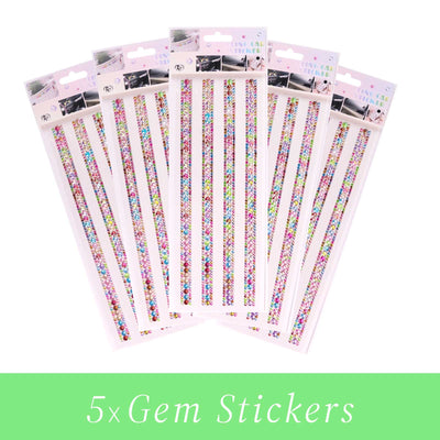 Gem Stickers Strass Multicolore – Lot de 5 Planches - Librairie Oxford City