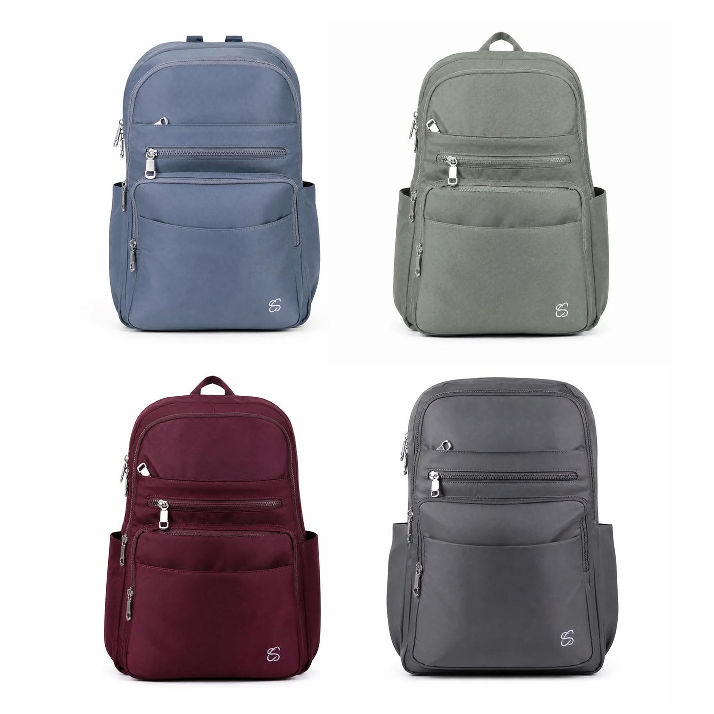 Sac à dos Cool School REF 8116 gris en polyester avec poches zippées