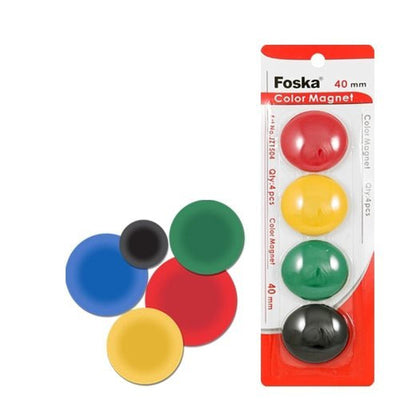 Aimants - colorés, 40 mm / 4 pièces FOSKA - Librairie Oxford City