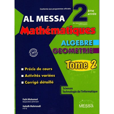 Al Messa Mathématiques 2ème sciences - info Tome 2 - Librairie Oxford City