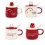 Mug Céramique Cherry Rabbit avec Couvercle et Cuillère — Lot de 3 - Librairie Oxford City