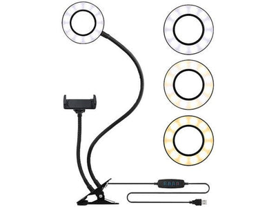 Anneau lumineux LED avec support pour smartphone - Librairie Oxford City