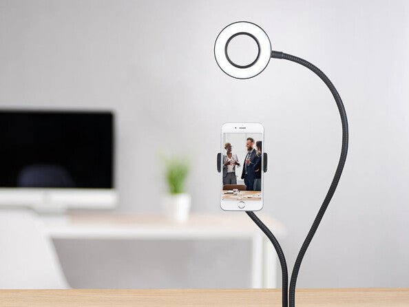 Anneau lumineux LED avec support pour smartphone - Librairie Oxford City