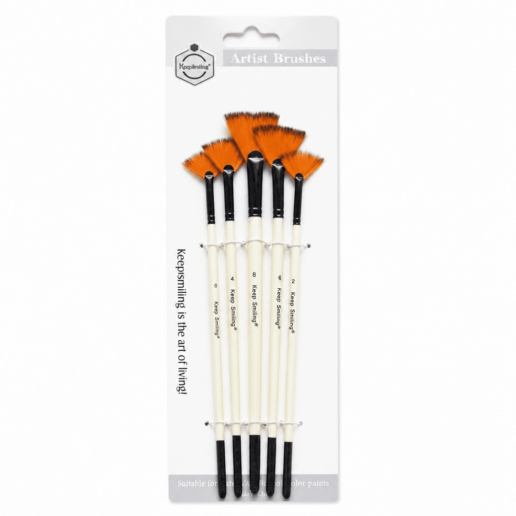 Keepsmiling — Set de 5 Pinceaux Éventail pour Acrylique et Huile - Librairie Oxford City