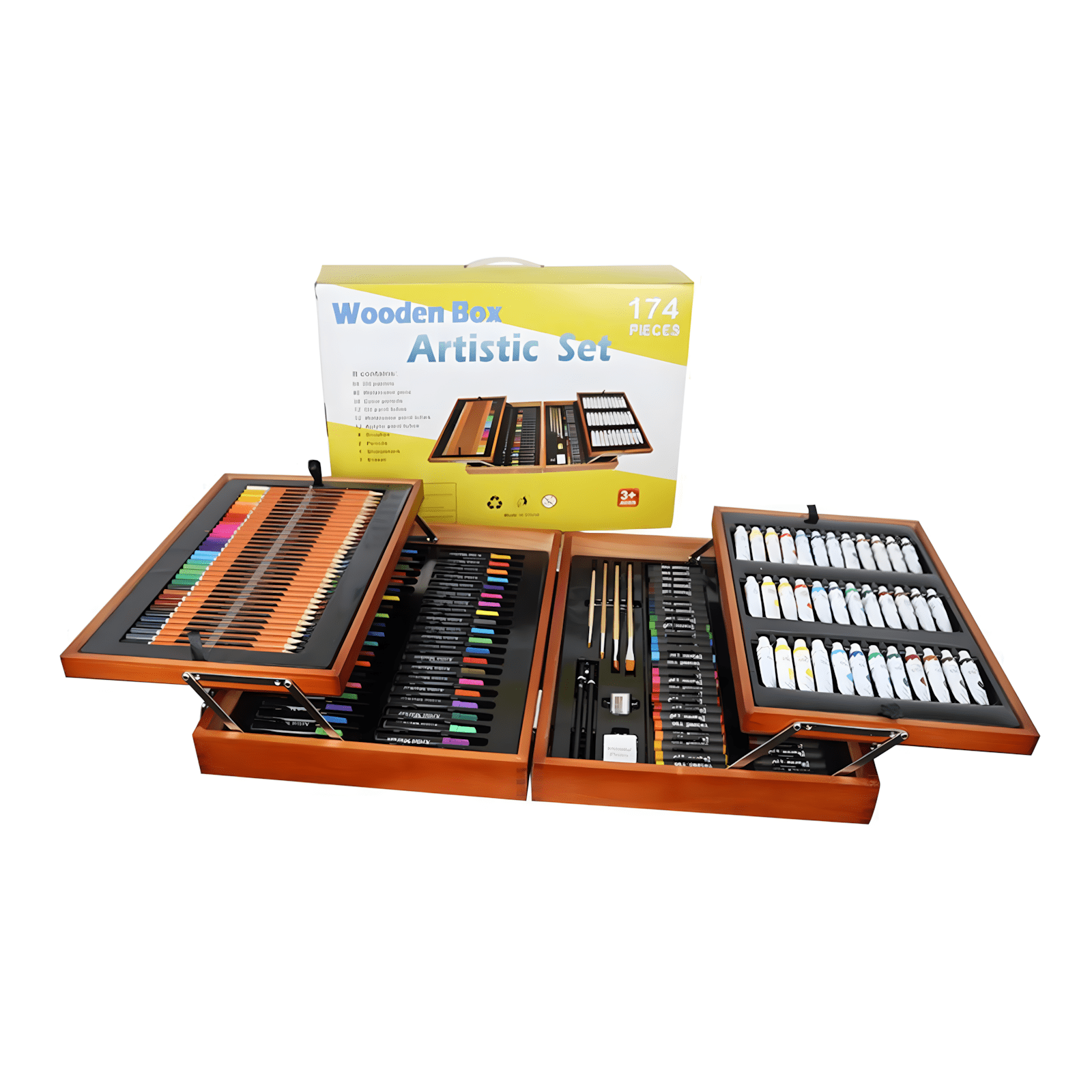 Coffret Dessin & Peinture Complet en Bois – Set Artistique 174 Pièces - Librairie Oxford City