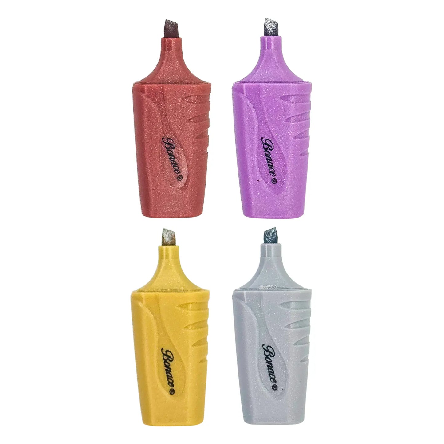 Surligneurs Mini Bonace – Couleurs Pastel Pailletées (4 pièces) 🌈✨ - Librairie Oxford City