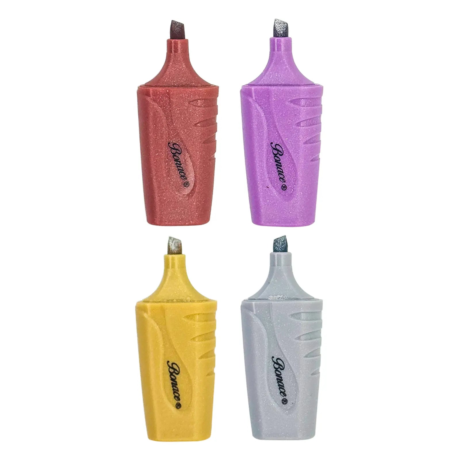 Surligneurs Mini Bonace – Couleurs Pastel Pailletées (4 pièces) 🌈✨ - Librairie Oxford City