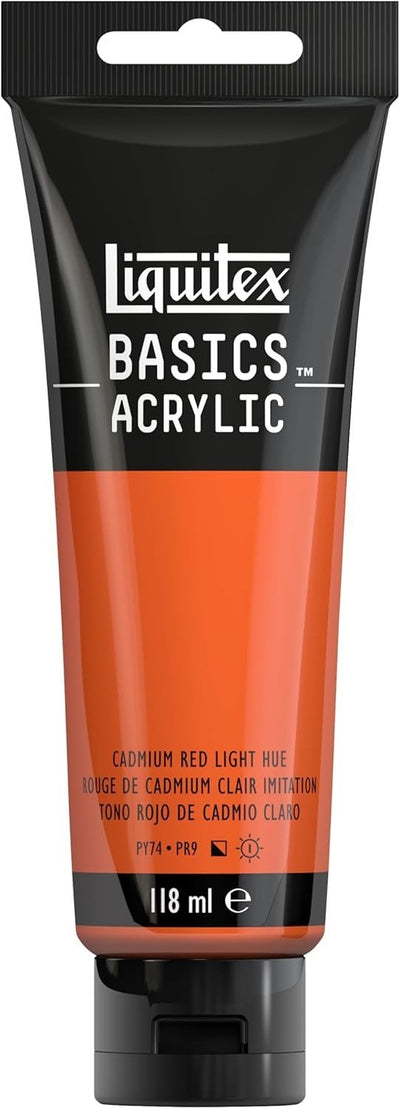 Basics Acrylic 118ml Rouge de Cadmium Clair Imitation - Librairie Oxford City