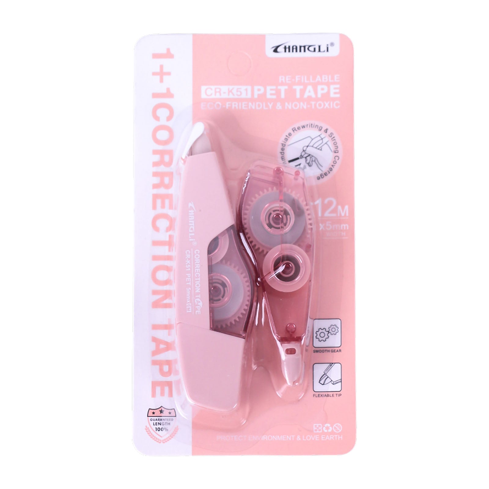 Changli - Correcteur à Ruban Rechargeable 1+1 - 12M x 5mm - Librairie Oxford City