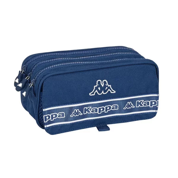 Trousse scolaire Kappa bleue 3 compartiments fermeture éclair