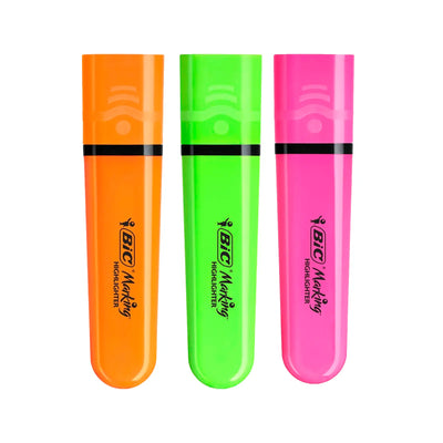 ⚡ BIC Highlighter Grip – Trio Fluo 💗💚🧡 - Librairie Oxford City