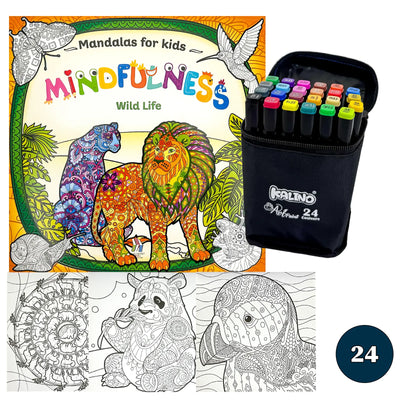🧘‍♀️ Pack Mandalas + Crayons Graphic Marker — Mindfulness Kids - Librairie Oxford City