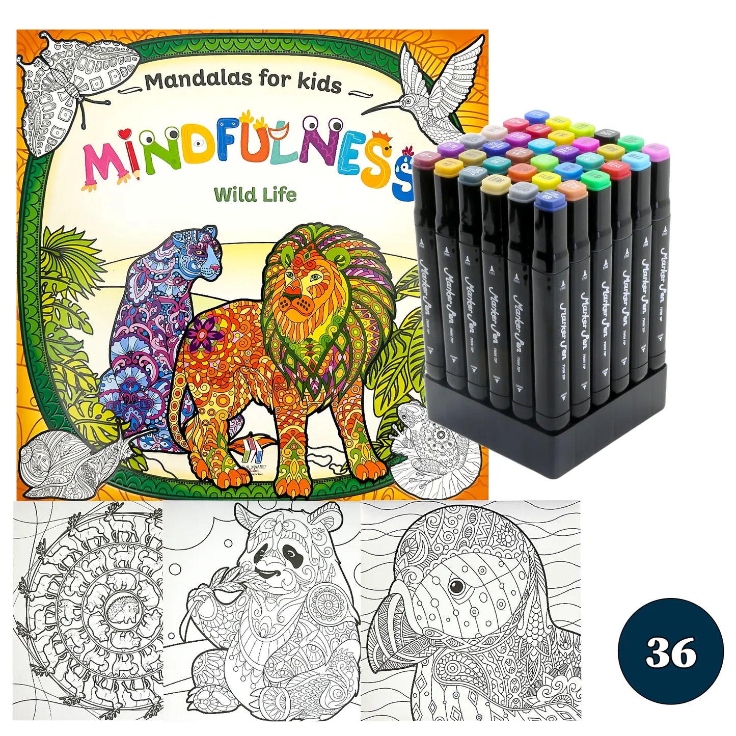 🧘‍♀️ Pack Mandalas + Crayons Graphic Marker — Mindfulness Kids - Librairie Oxford City