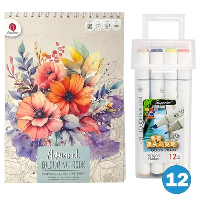 🌸 Blanc Color – Pack Aquarelle & Crayons Kalino
