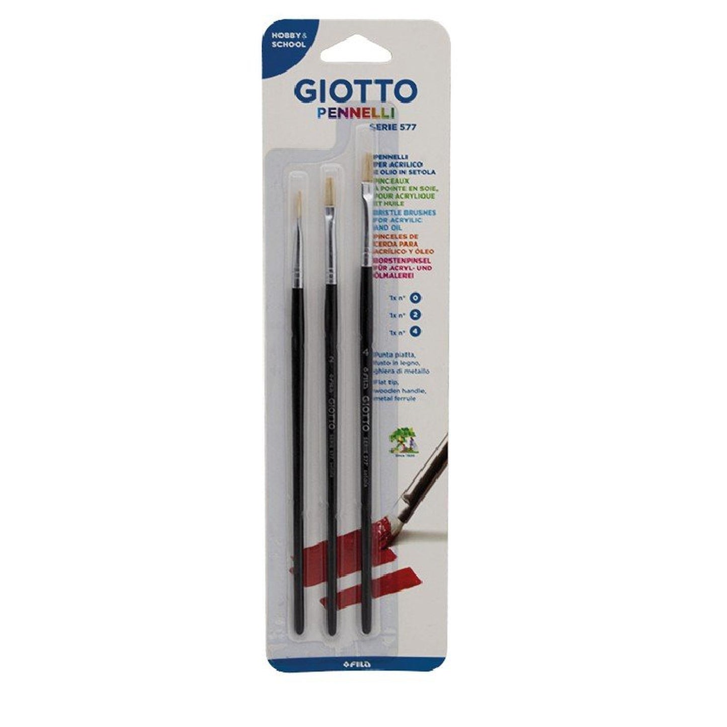 BLISTER 3 PINCEAUX PLAT 0 - 2 - 4 GIOTTO - Librairie Oxford City