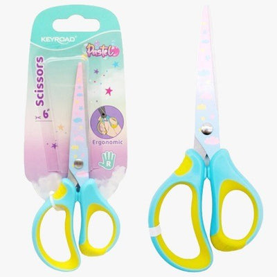 Blister Ciseaux Soft Tatto 15CM Couleur Pastel - KEYROAD - Librairie Oxford City