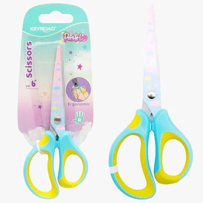 Blister Ciseaux Soft Tatto 15CM Couleur Pastel - KEYROAD - Librairie Oxford City