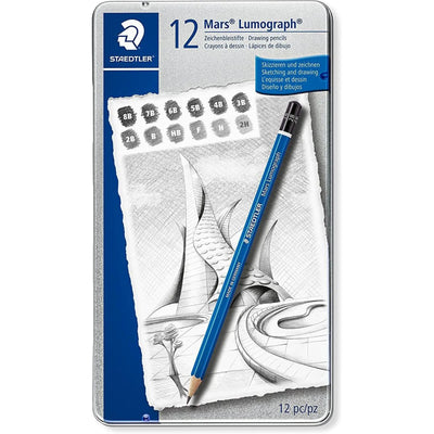 BOITE 12 CRAYON METAL 100G12 - Mars Lumograph - Librairie Oxford City