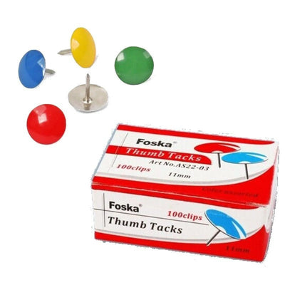 BOITE 50 PUNAISES COULEURS FOSKA AS21 - 03 - Librairie Oxford City