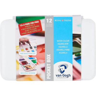Boite d'aquarelles |12 Godets + 3 couleurs offertes - Van Gogh - Librairie Oxford City